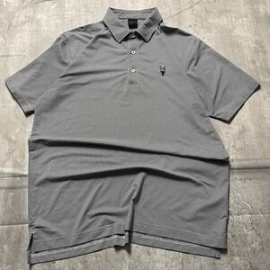 Dunning Golf Polo Performance Shirt Men's Large Black White Micro Checks
